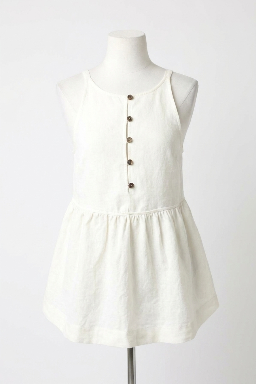 NEW OLIVACEOUS han peplum top in off white